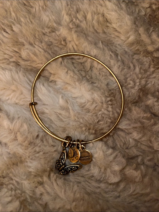 Alex and Ani Jewelry - Alex + Ani Gold Tone Butterfly Charm Bangle Bracelet